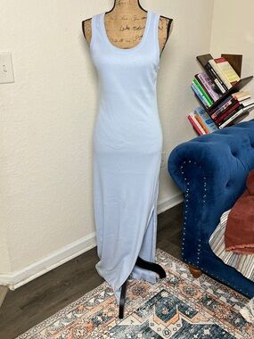 Sleeveless Light Blue Maxi Tank Dress